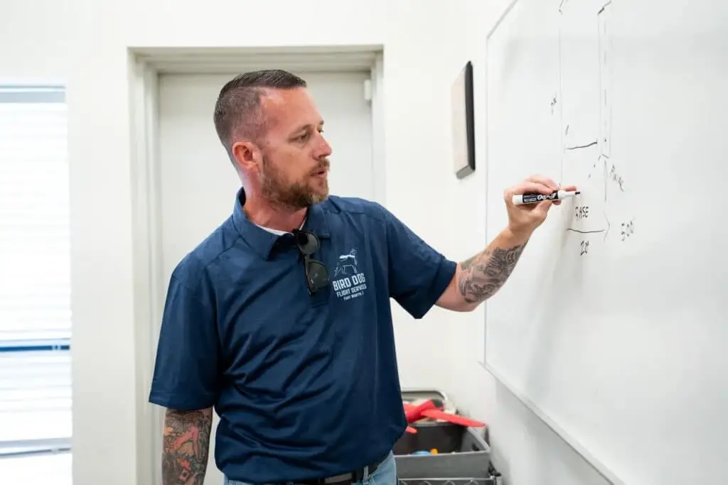 private pilot ground school whiteboard lesson with cfi instructor